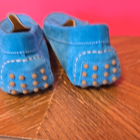 M. Gemi Blue Suede Loafers Slip-On Style